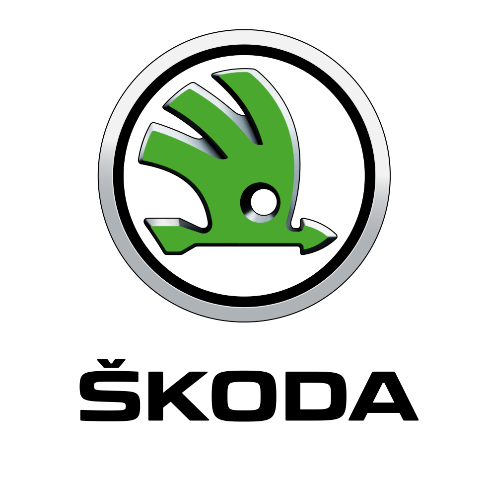 Skoda car brand logo for roadside assistance and doorstep mobile repair service