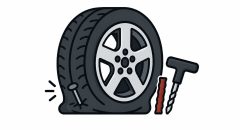Flat Tyre Puncture Repair Service Icon